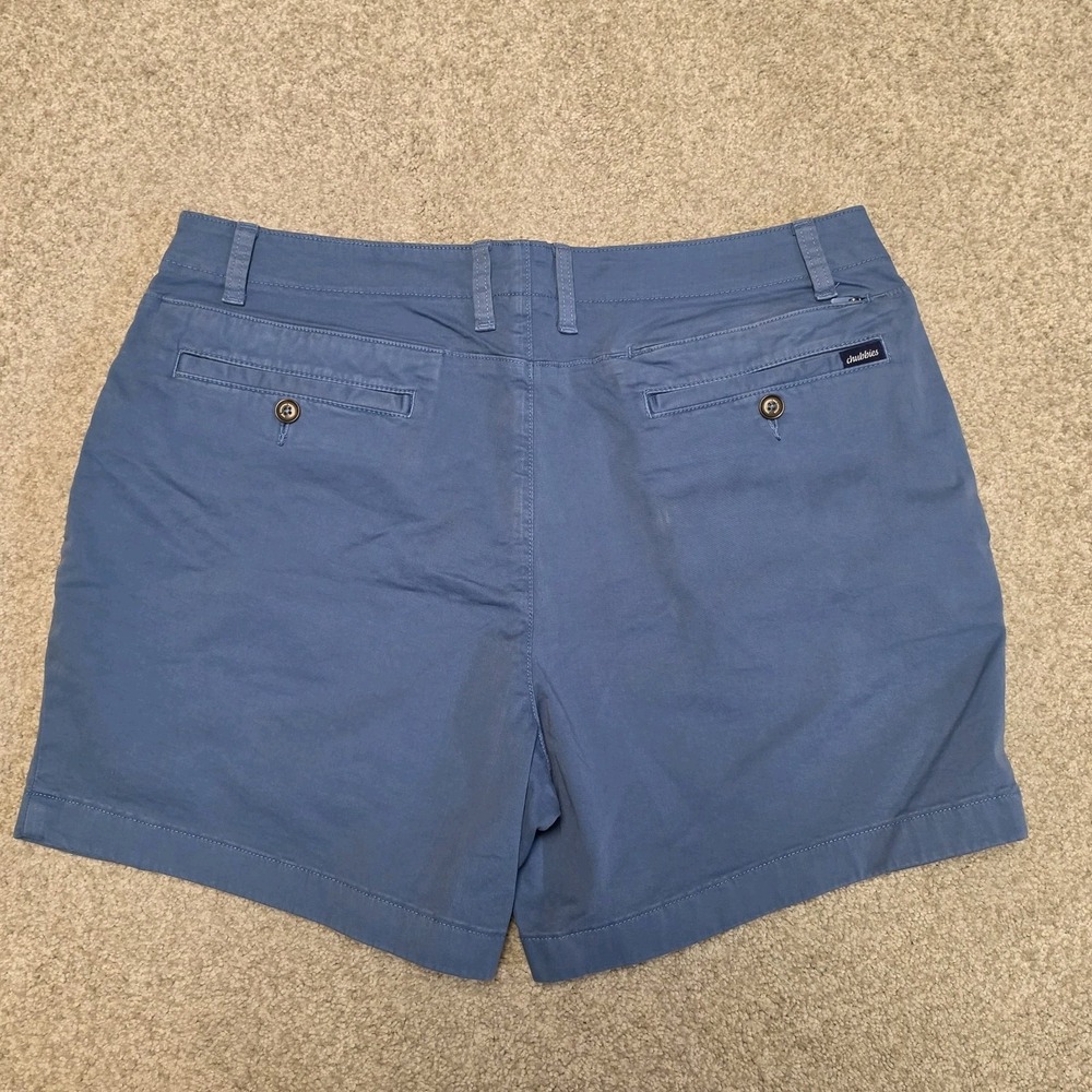 Chubbies Chino Shorts Men's Blue Khaki Flat Front 5.5" Inseam Casual Size 35 - Picture 4 of 10